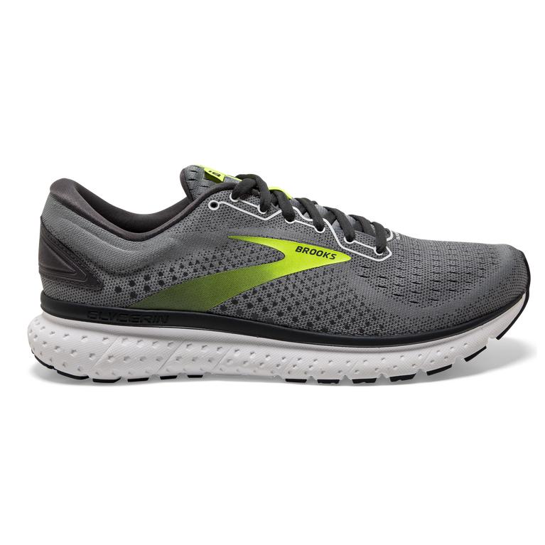 Brooks Glycerin 18 Road Running Shoes - Men's - Primer Grey/Ebony/Nightlife (56943-PHOW)